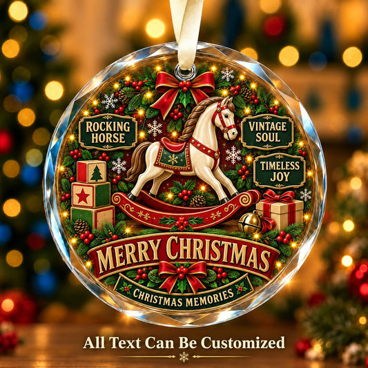 Rocking Horse Personalized Glass Ornament | 5To9Vibe