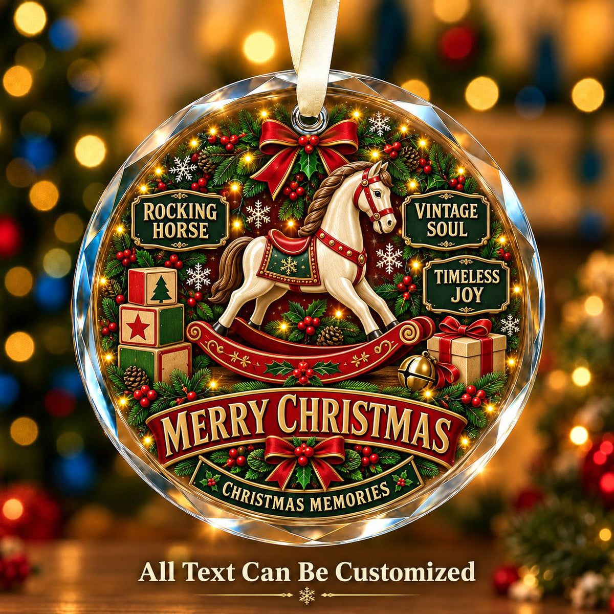 Rocking Horse Personalized Glass Ornament | 5To9Vibe