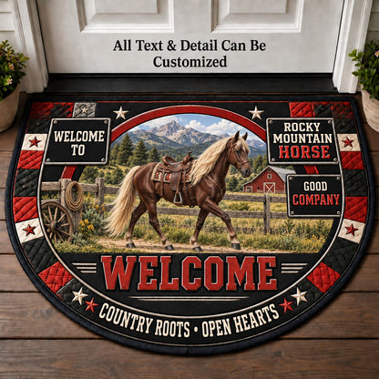 Rocky Mountain Horse Personalized Half Round Mat | 5To9Vibe