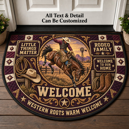 Rodeo Family Personalized Half Round Mat | 5To9Vibe
