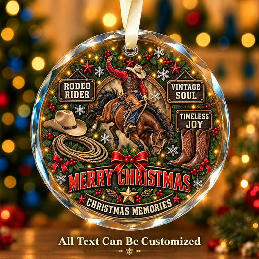 Rodeo Rider Personalized Glass Ornament | 5To9Vibe