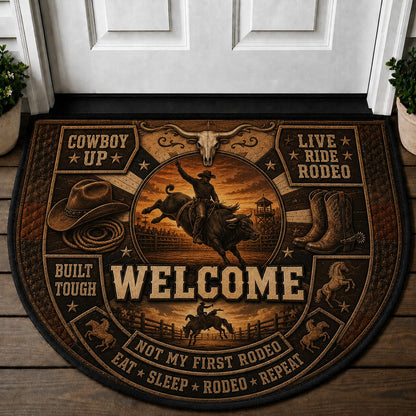Western Horse Lover Quilted Print Premium Welcome Mat – Personalized Doormat