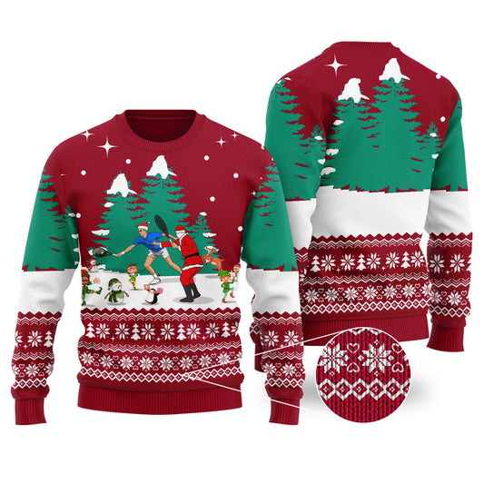 Roger Federer Ugly Christmas Sweater Cardinal Red