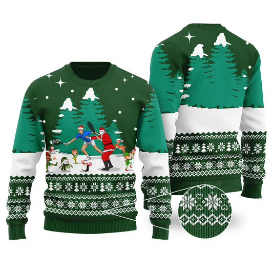 Roger Federer Ugly Christmas Sweater Forest Green