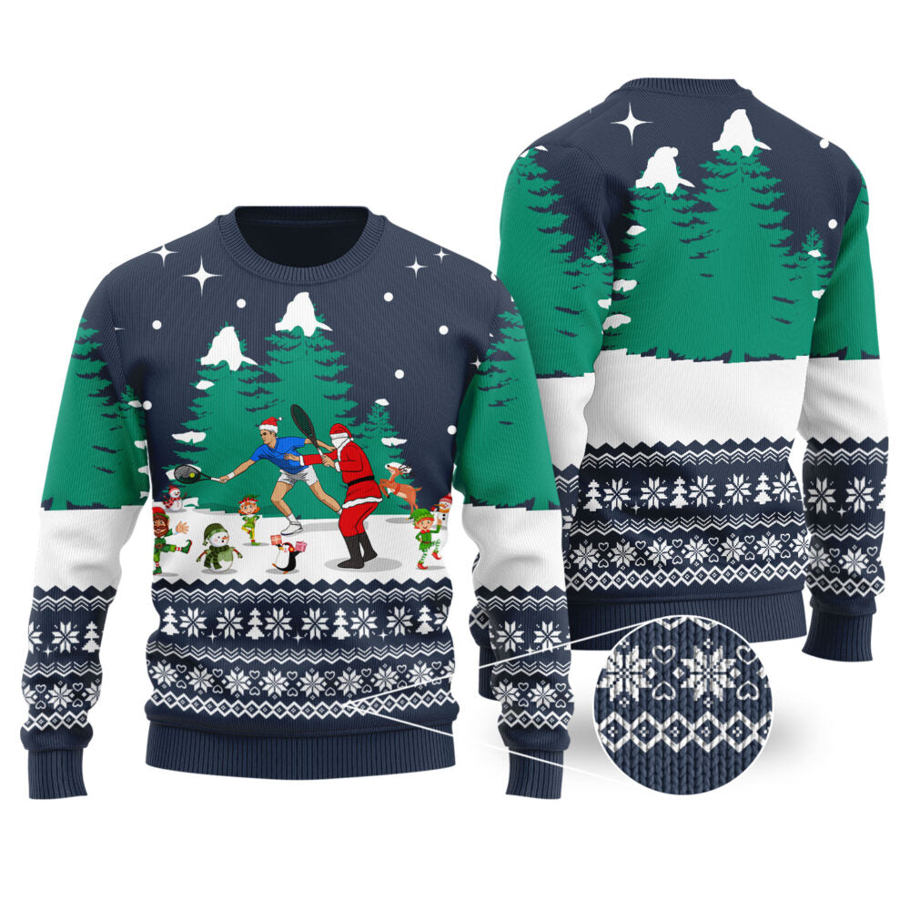 Roger Federer Ugly Christmas Sweater Navy