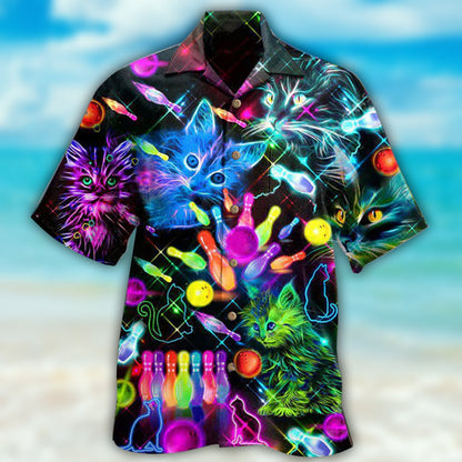 Bowling With My Cats - Hawaiian Shirt 