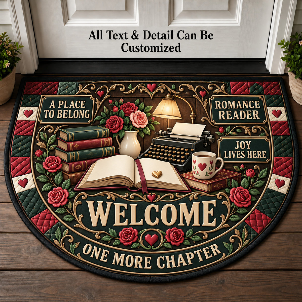 Romance Reader Personalized Half Round Mat | 5To9Vibe