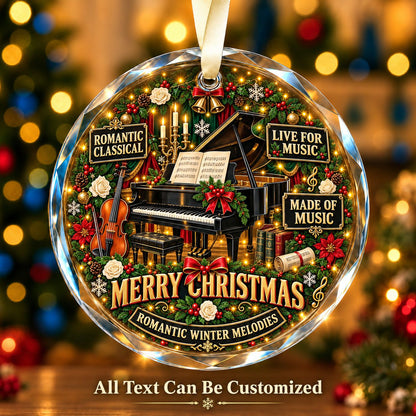 Romantic Classical Personalized Glass Ornament | 5To9Vibe