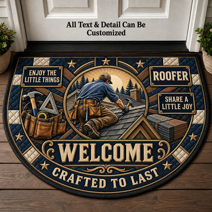 Roofer Personalized Half Round Mat | 5To9Vibe