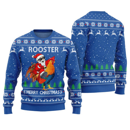 Rooster Santa Ugly Christmas Sweater