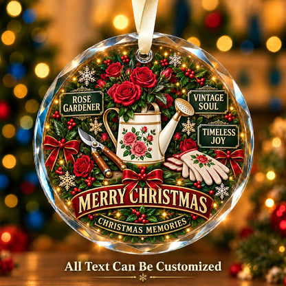Rose Gardener Personalized Glass Ornament | 5To9Vibe