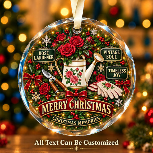 Rose Gardener Personalized Glass Ornament | 5To9Vibe
