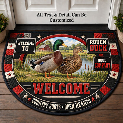 Rouen Duck Personalized Half Round Mat | 5To9Vibe