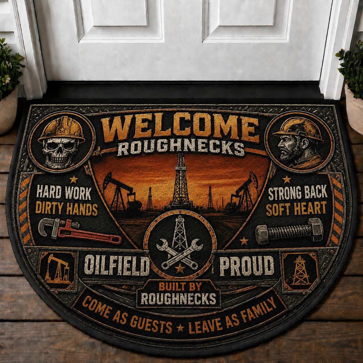 US Military Pride Quilted Print Premium Welcome Mat – Personalized Doormat
