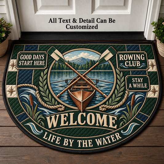 Rowing Club Personalized Half Round Mat | 5To9Vibe