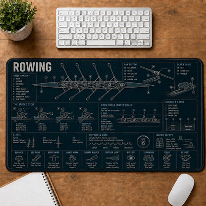 Rowing Sports Visual Guide Desk Mat | 5To9Vibe