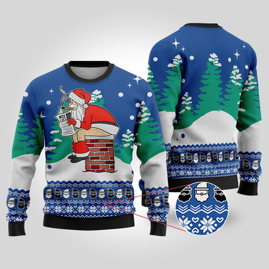 Royal Funny Santa Naughty Or Nice List Christmas Sweater