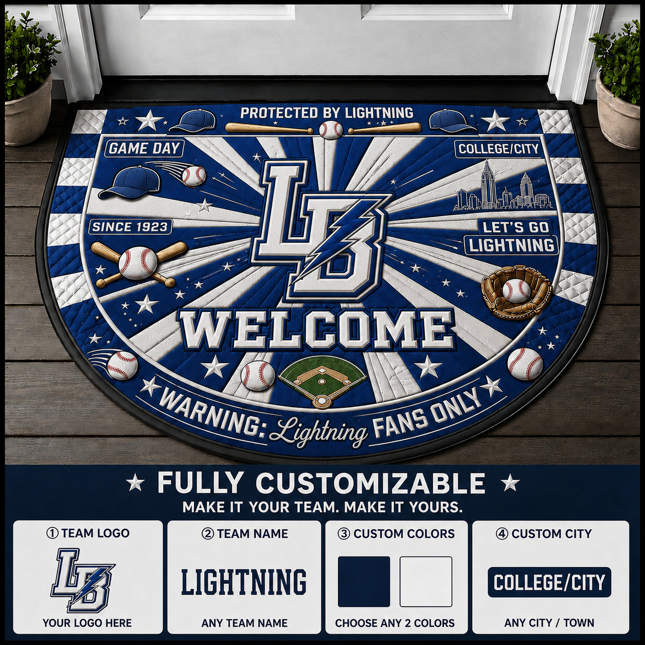 Royal Blue / White
