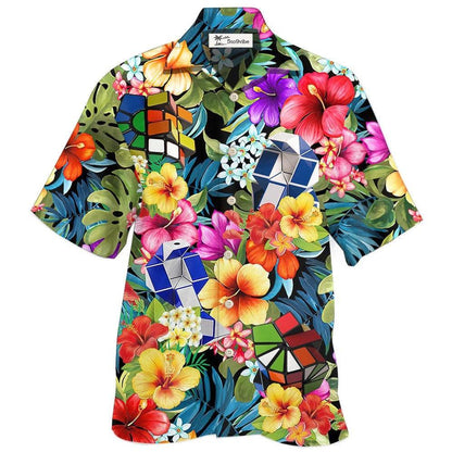 Hawaiian Shirt / Adults / S Rubik Snake Tropical Style With Flower - Hawaiian Shirt 