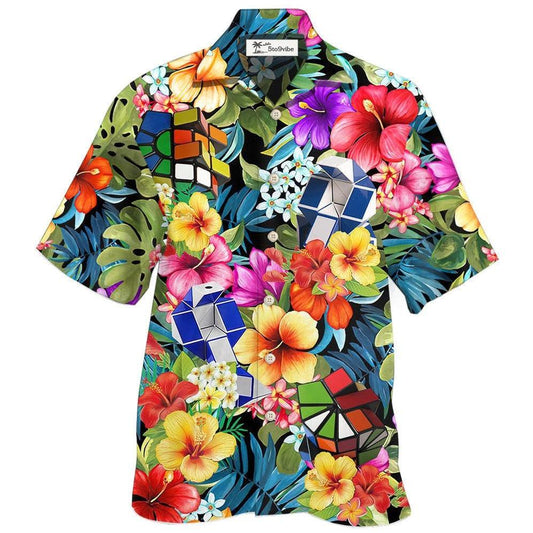 Hawaiian Shirt / Adults / S Rubik Snake Tropical Style With Flower - Hawaiian Shirt 