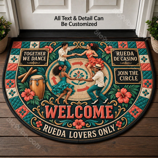 Rueda De Casino Personalized Half Round Mat | 5To9Vibe