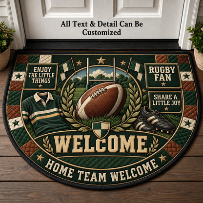 Rugby Fan Personalized Half Round Mat | 5To9Vibe