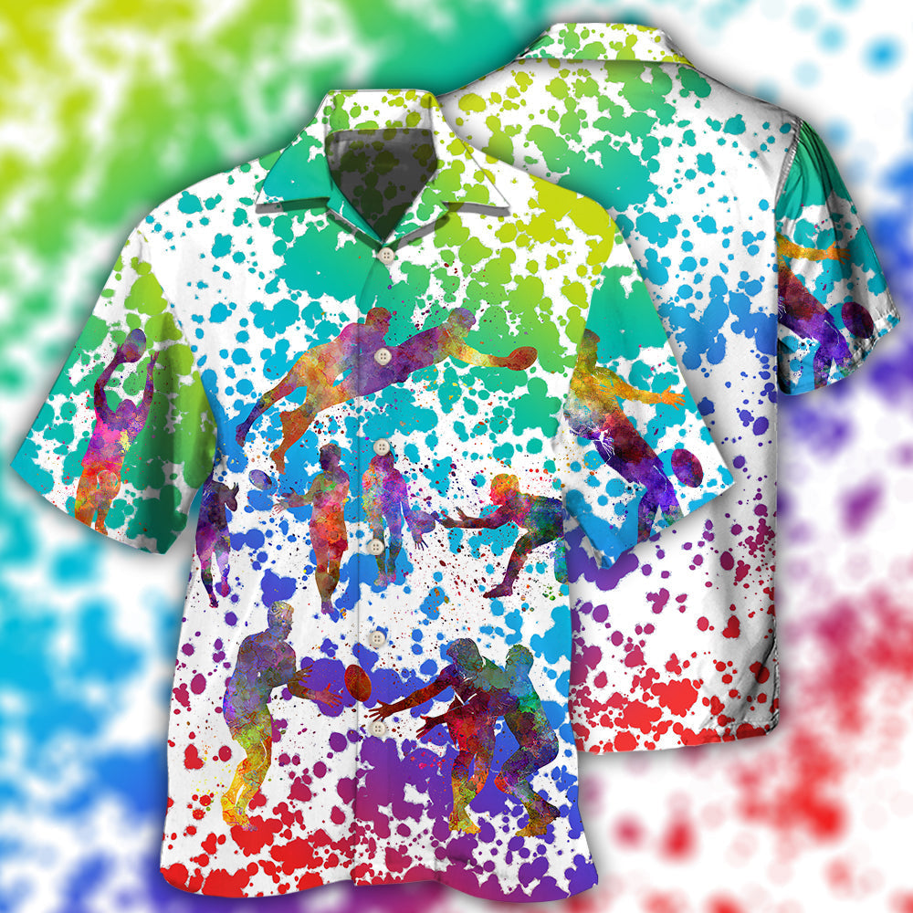Rugby Colorful Painting - Hawaiian Shirt 