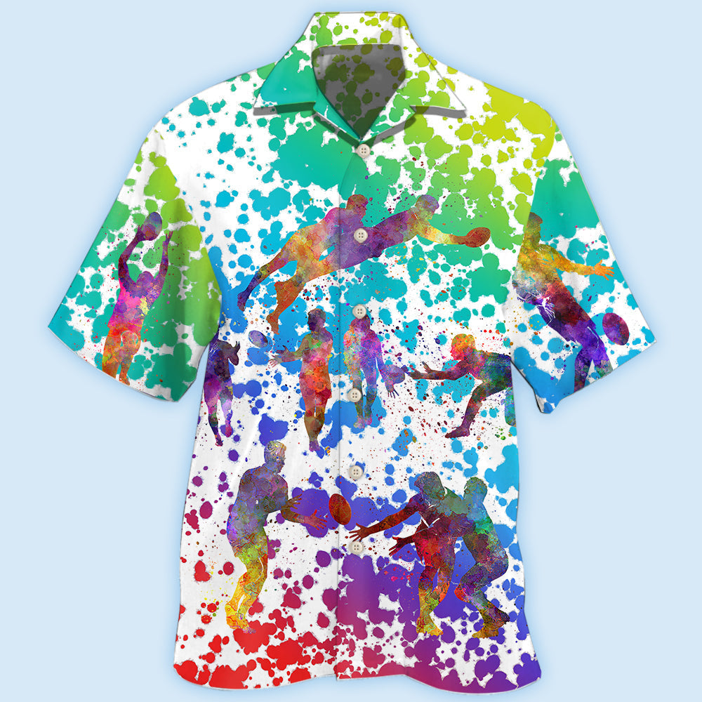 Rugby Colorful Painting - Hawaiian Shirt 