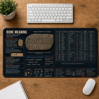Rune Meaning Viking History and Culture Guide Desk Mat | 5To9Vibe
