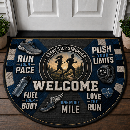 Running Welcome Mat - Motivational Trail Runner Outdoor Doormat - 5to9vibe