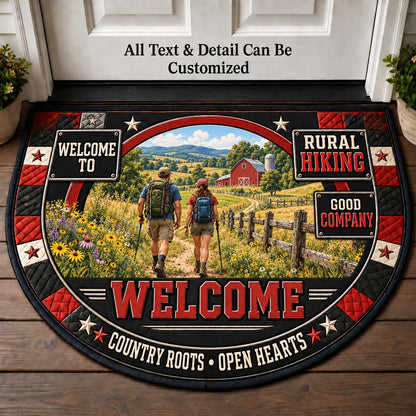 Rural Hiking Personalized Half Round Mat | 5To9Vibe