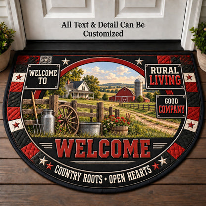 Rural Living Personalized Half Round Mat | 5To9Vibe