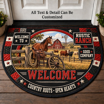 Rustic Ranch Personalized Half Round Mat | 5To9Vibe