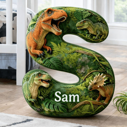 Dino and Princess Pillow Custom Name Gift  For Girls, Boys Irregular-Shaped Pillow Custom