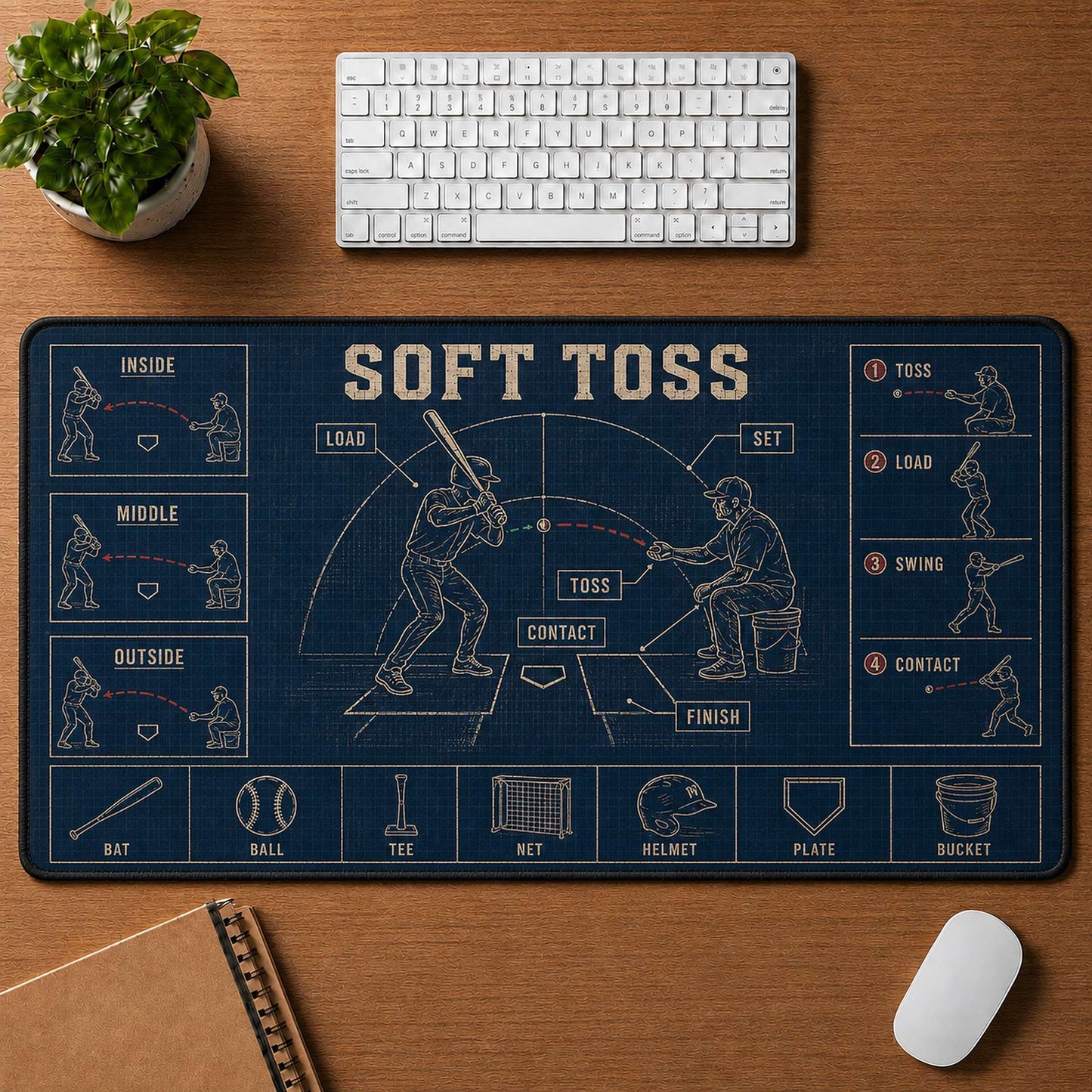 Soft Toss Blueprint Desk Mat | 5To9Vibe