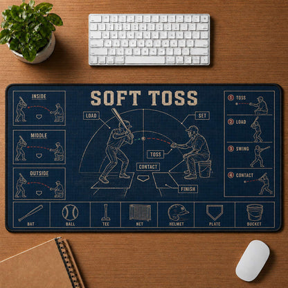 Soft Toss Blueprint Desk Mat | 5To9Vibe