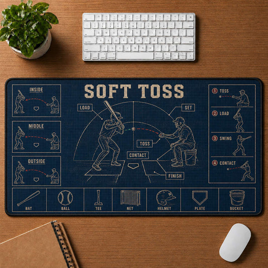 Soft Toss Blueprint Desk Mat | 5To9Vibe