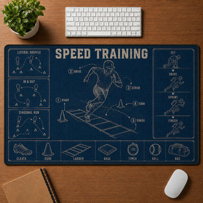 Speed Training Blueprint Desk Mat | 5To9Vibe