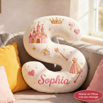 Dino and Princess Pillow Custom Name Gift  For Girls, Boys Irregular-Shaped Pillow Custom