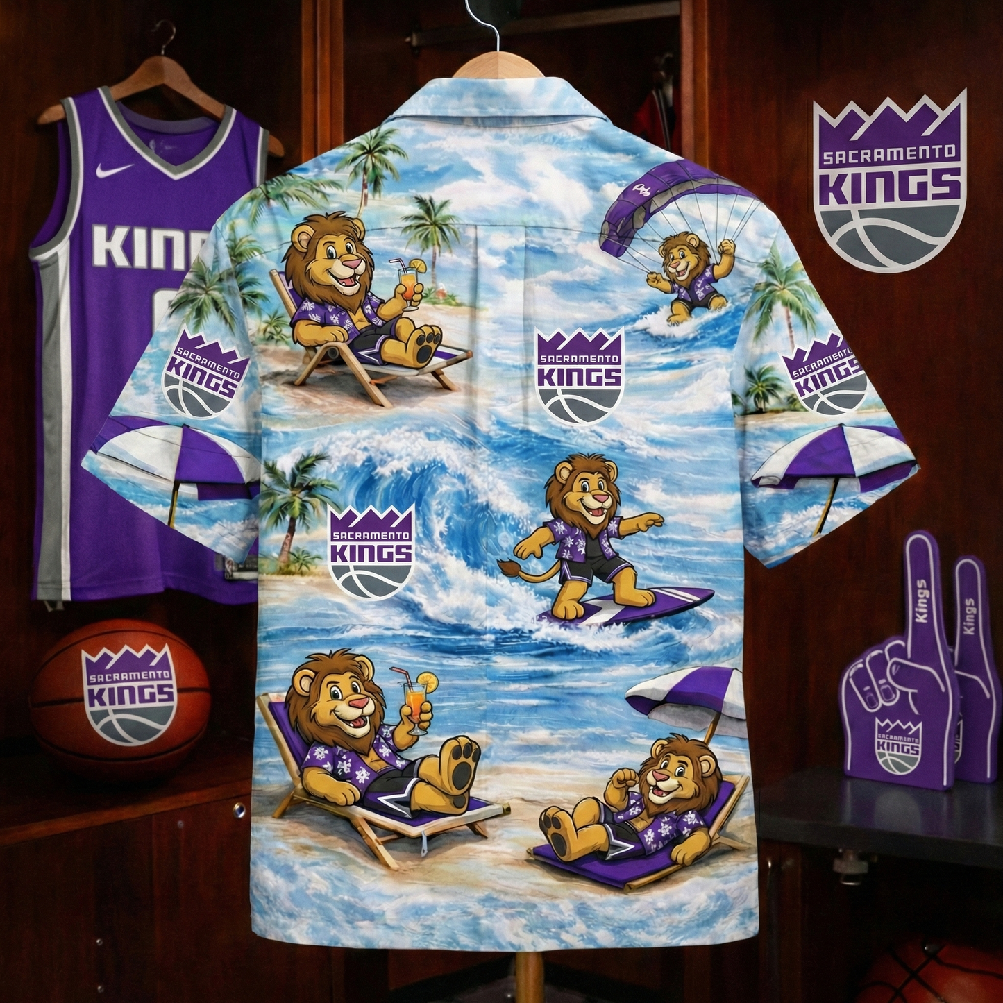 SK Basketball Mascot Beach Viber Unisex Hawaiian Shirt For Men & Women