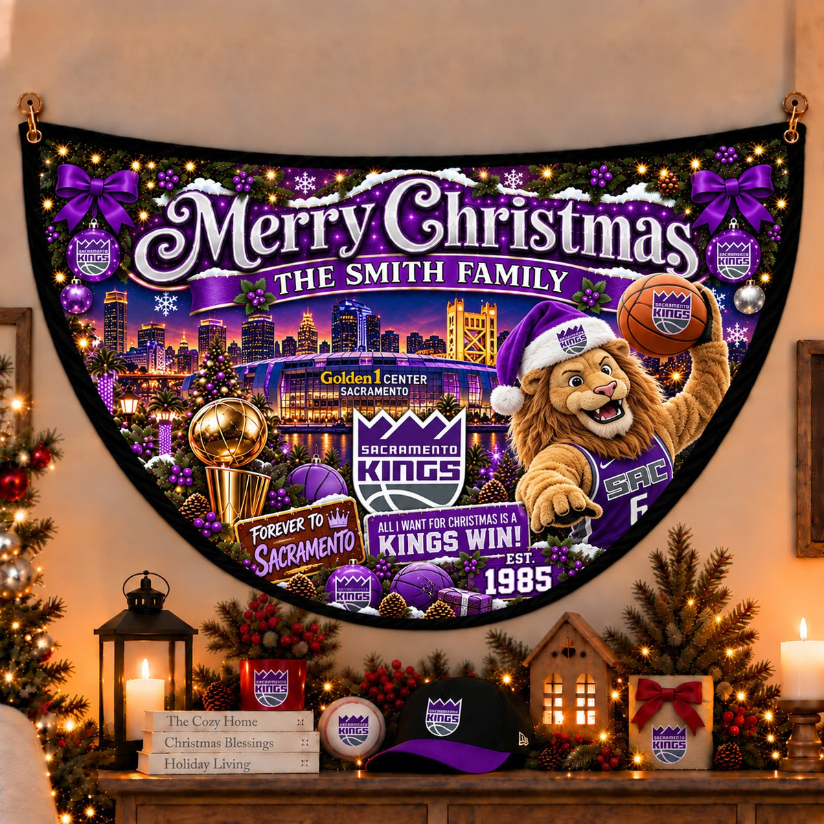 All Basketball Teams Personalized Christmas Night Bunting Flag - 5to9vibe