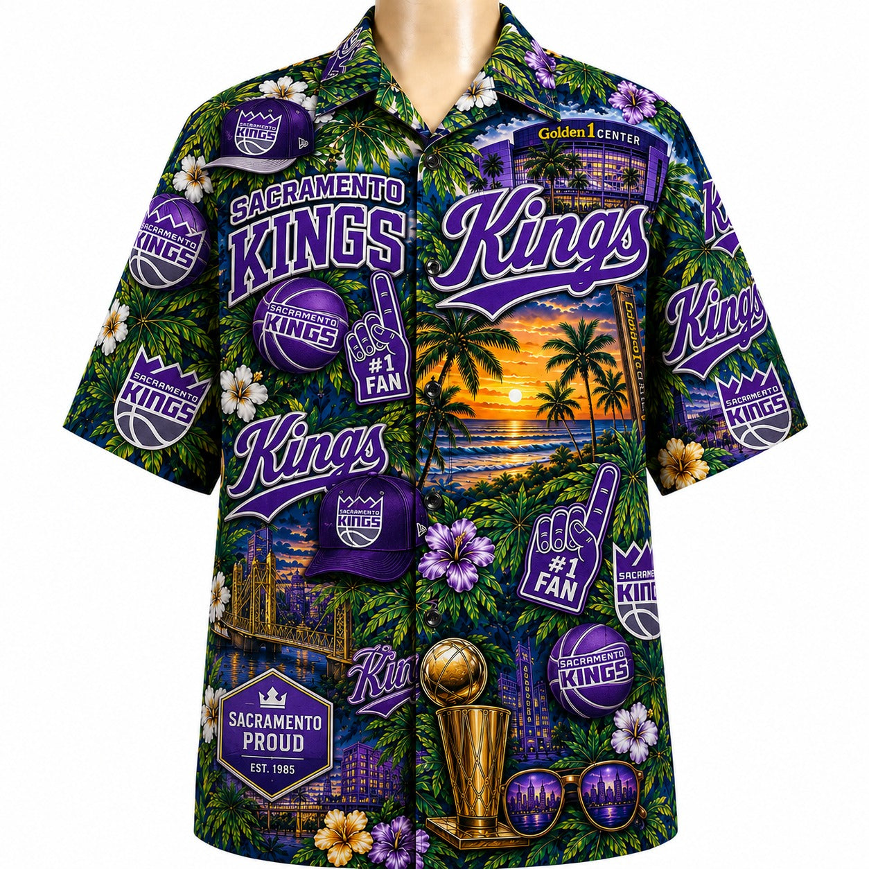 All Basketball Teams Tropical Sunset Paradise Pattern Vibe Summer Party Button-Up Unisex Hawaiian Shirt For Men and Women