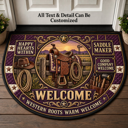 Saddle Maker Personalized Half Round Mat | 5To9Vibe