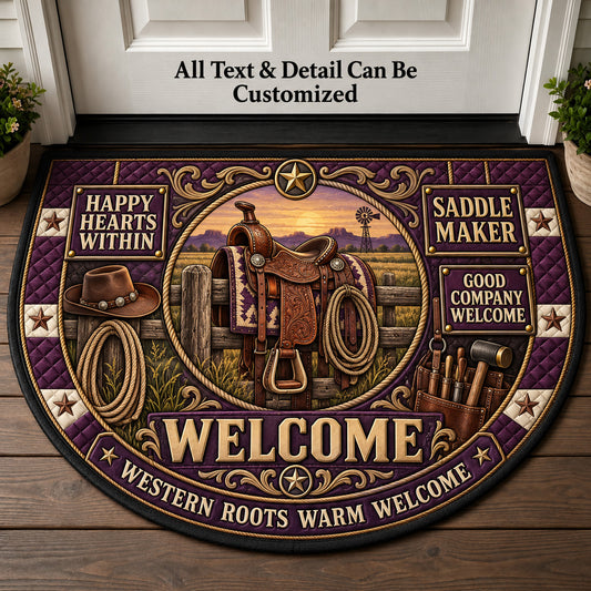Saddle Maker Personalized Half Round Mat | 5To9Vibe