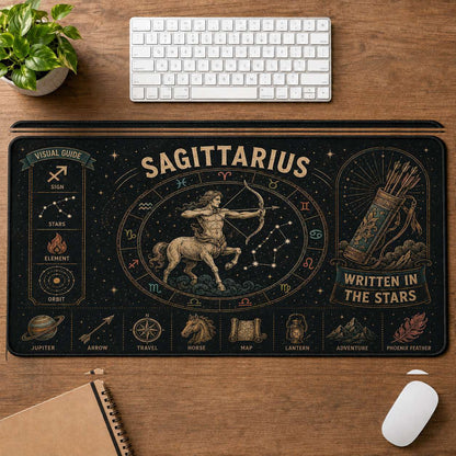 Capricorn Hippie Desk Mat Mouse Pad | 5To9Vibe - Sagittarius style