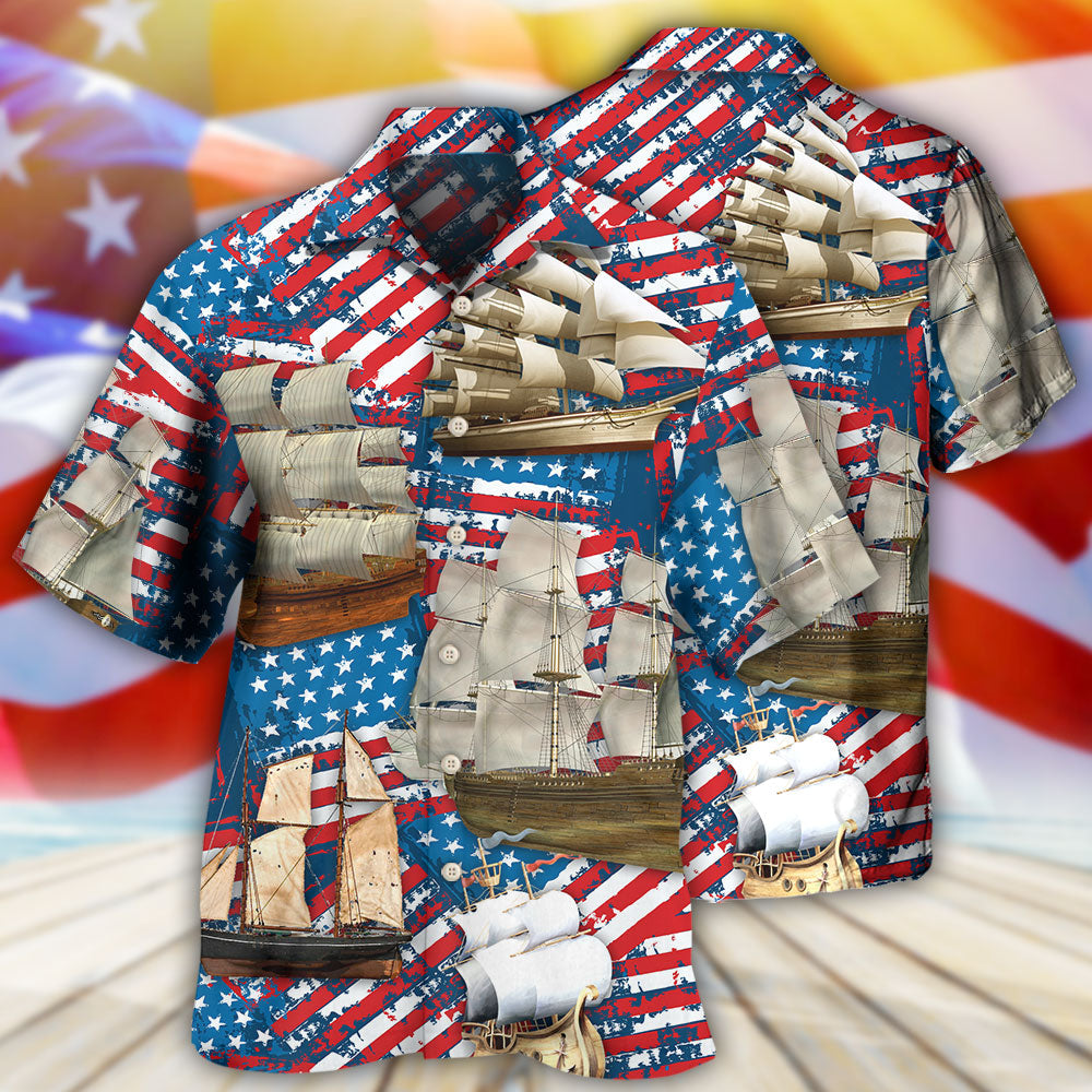 Sailing America Independence Day - Hawaiian Shirt 