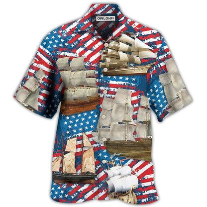 Hawaiian Shirt / Adults / S Sailing America Independence Day - Hawaiian Shirt 