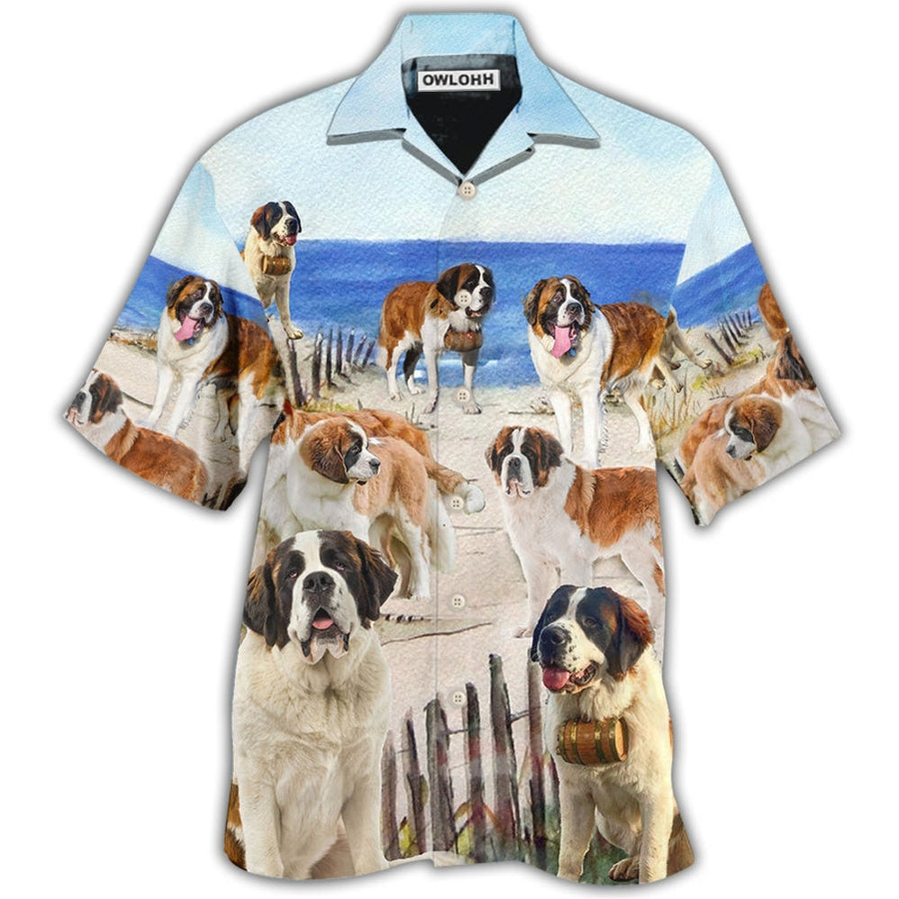Hawaiian Shirt / Adults / S Saint Bernard Dog Funny Beach Style - Hawaiian Shirt 