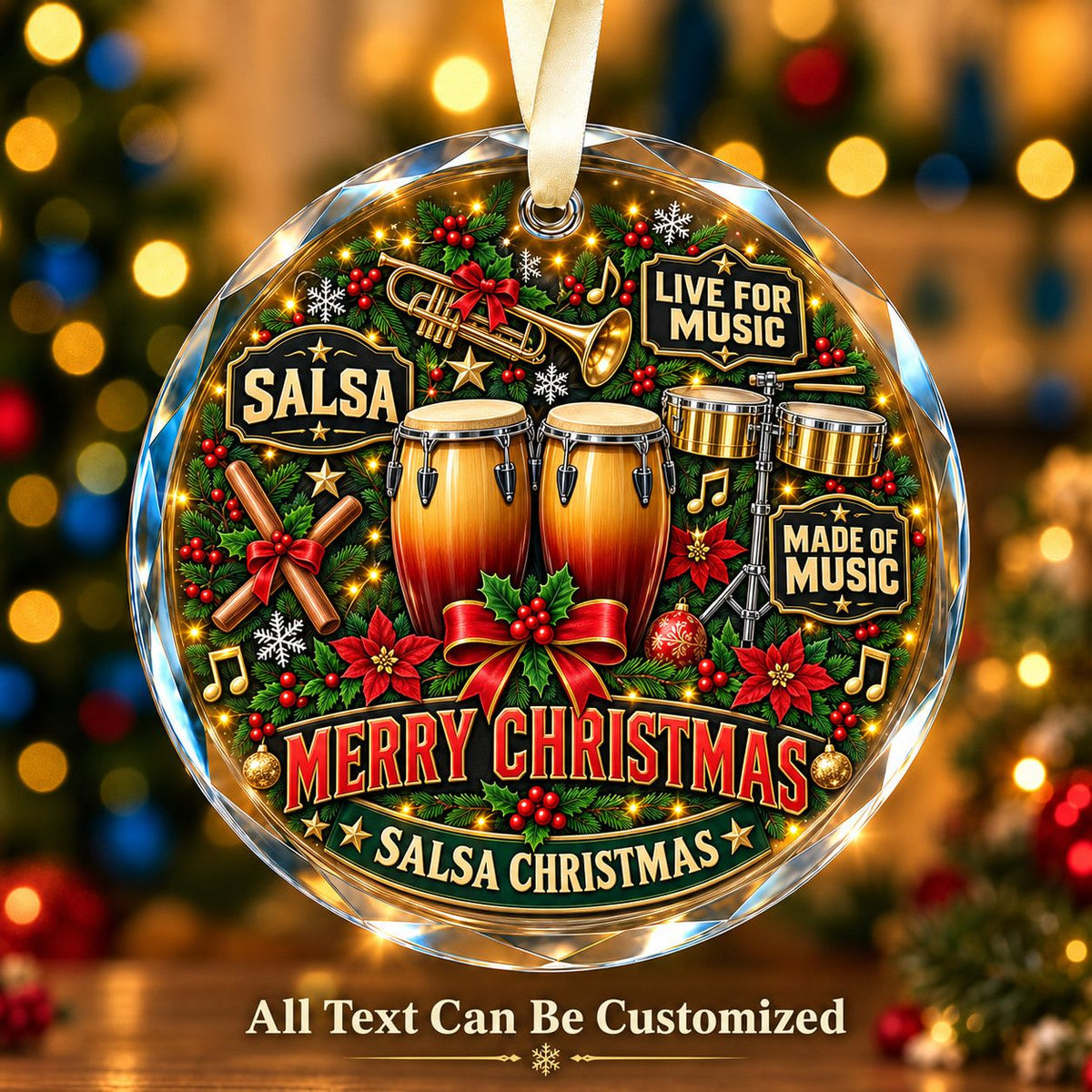 Salsa Personalized Glass Ornament | 5To9Vibe