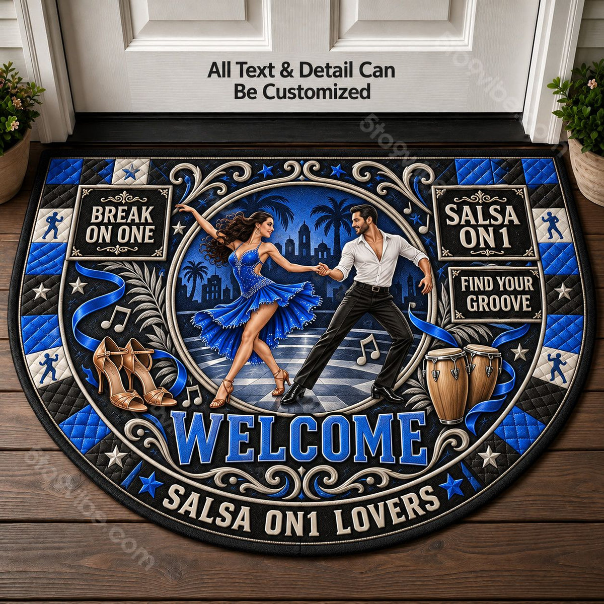 Salsa On1 Personalized Half Round Mat | 5To9Vibe